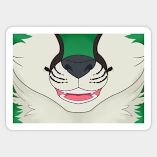 Green Fox Face Sticker